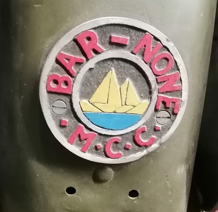 Badge on rear mudguard