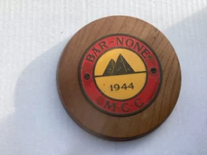 Post war brass badge on plaque December 2024